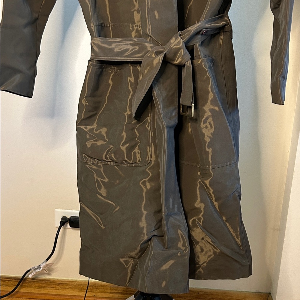 Ron Leal Chic Olive Belted Trench Coat - Picture 4 of 14